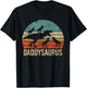 Daddy Dinosaur Daddysaurus 4 four kids Gift Father Day T-Shirt - T-Shirt | Black