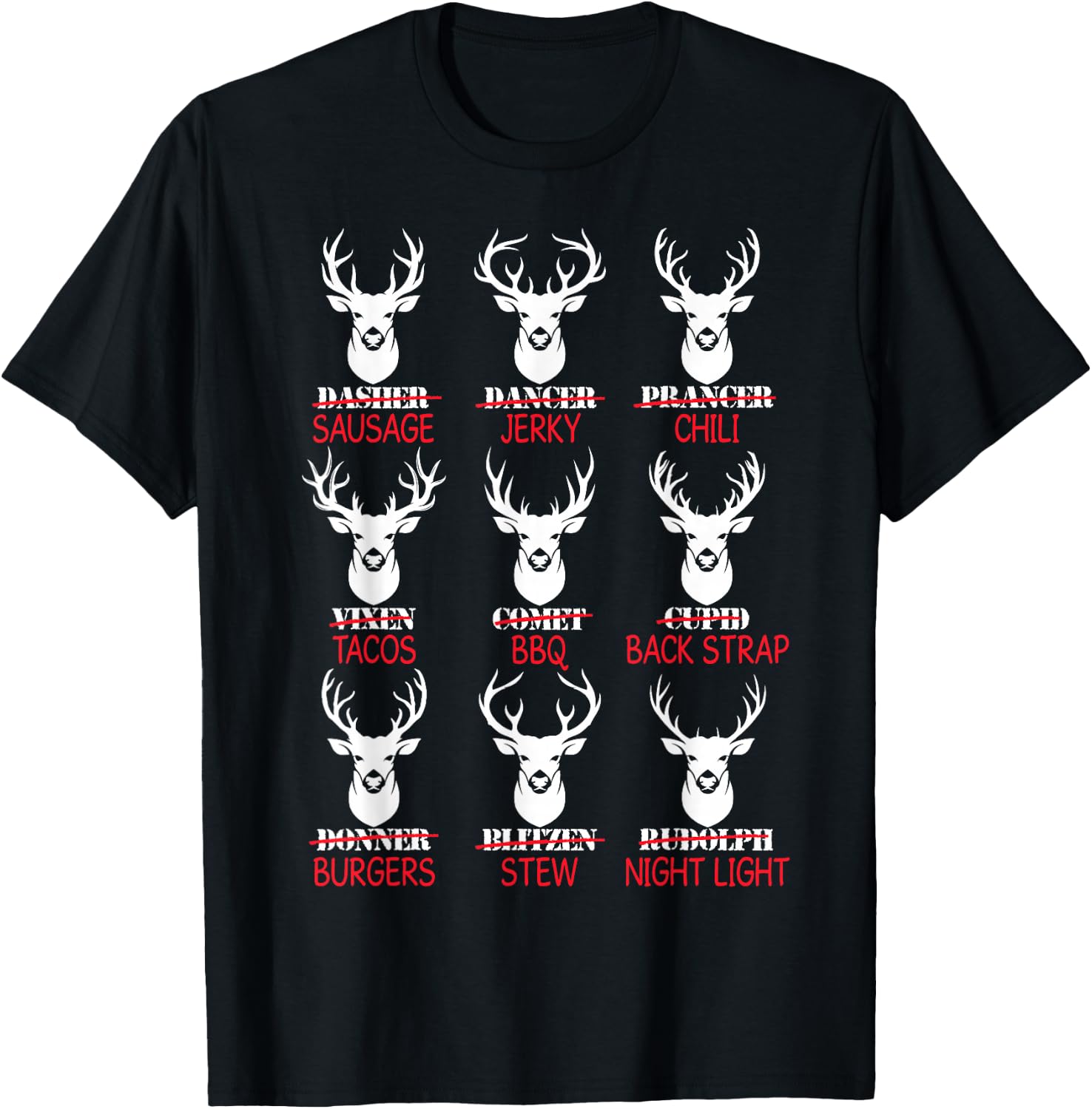 Deer Hunting Gift Hunter of All Santa's Reindeer T-Shirt - T-Shirt | Black