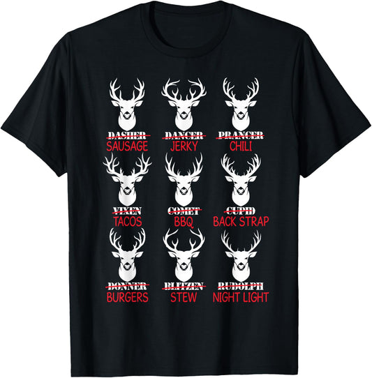 Deer Hunting Gift Hunter of All Santa's Reindeer T-Shirt - T-Shirt | Black