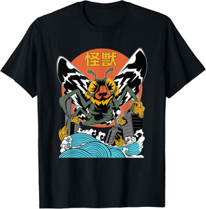 Giant Moth Sunset Japanese T-Shirt - T-Shirt | Black