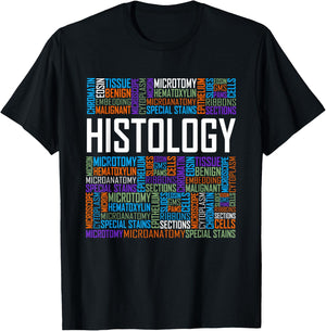 Histology Words Histologist Technician Gift T-Shirt - T-Shirt | Black