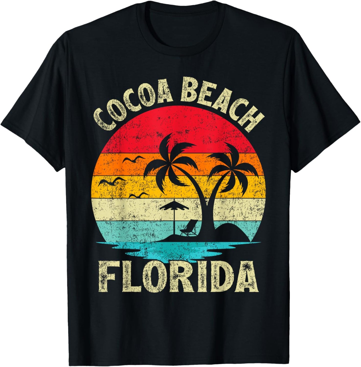 Family Vacation Vintage Retro Florida Cocoa Beach Women Kids T-Shirt - T-Shirt | Black