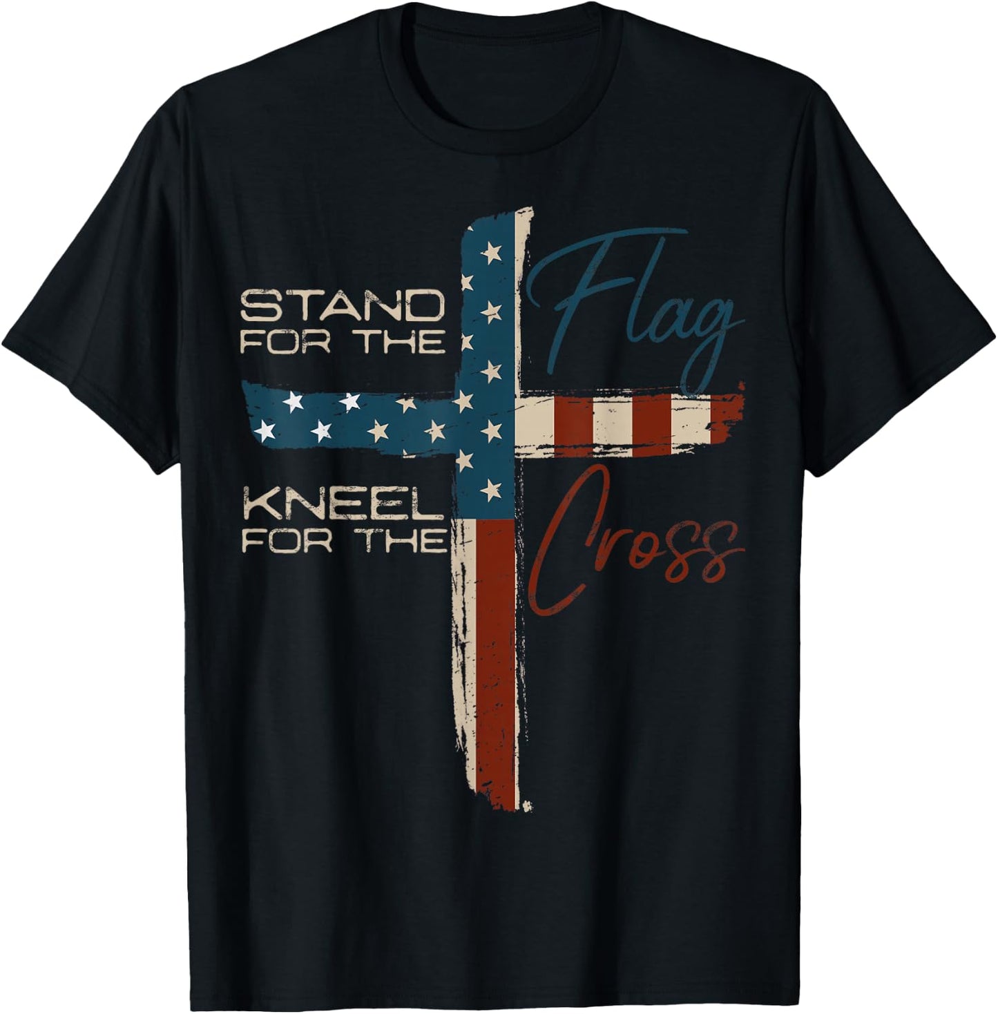 USA Flag Religious Quote 4th of July Christian Faith T-Shirt - T-Shirt | Black