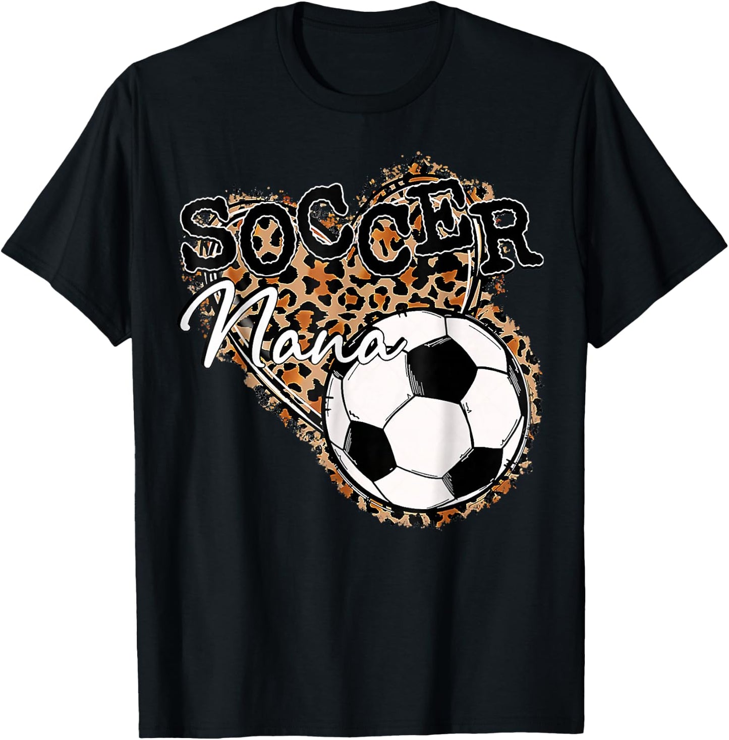 Soccer Nana Leopard Mother's Day T-Shirt - T-Shirt | Black