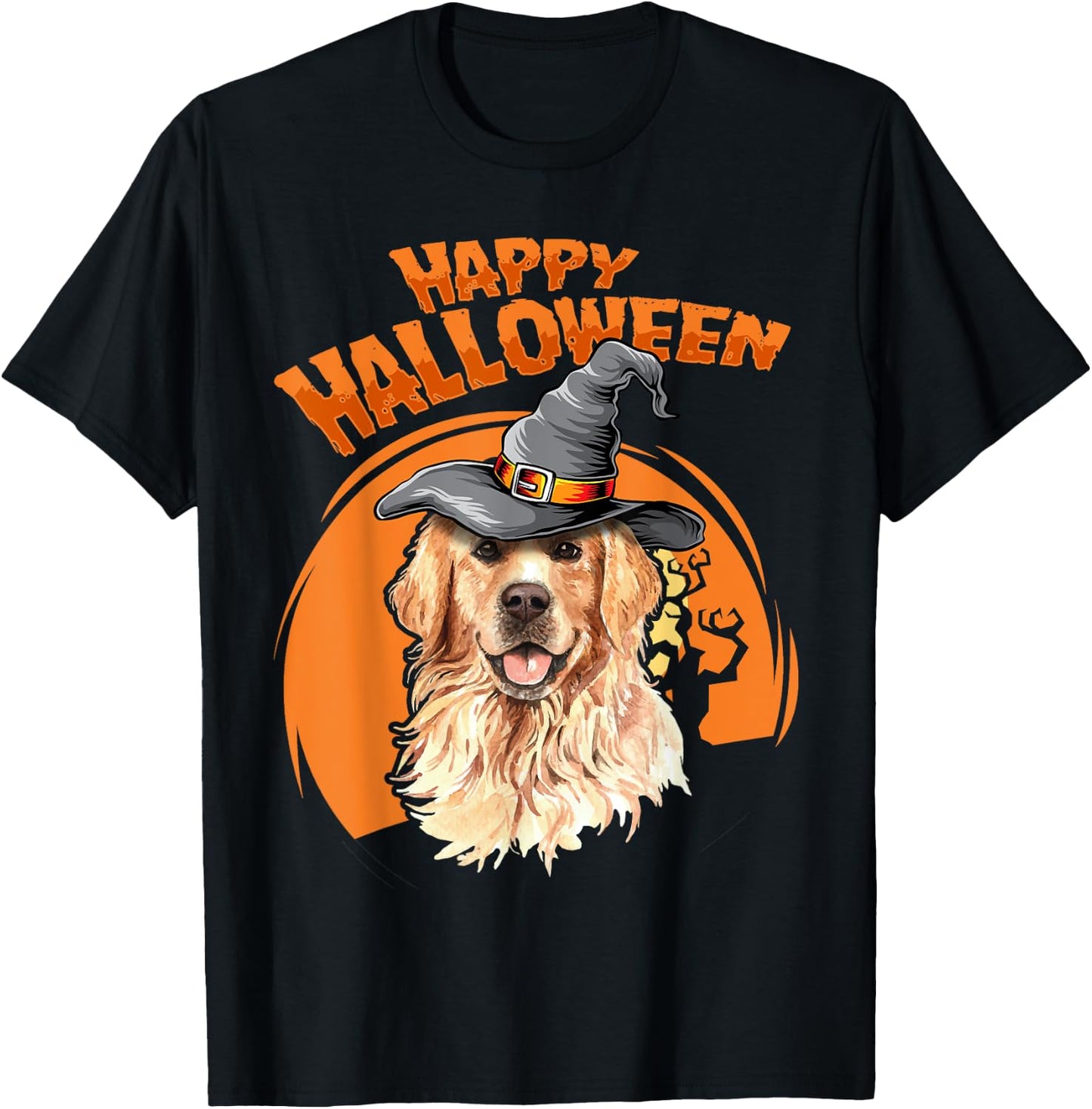 Golden Retriever Costumes For Halloween Dog Halloweenie Men Women Kids T-Shirt - T-Shirt | Black