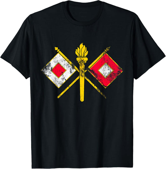 Signal Corps - SC - US Army Branch Vintage Look T-Shirt - T-Shirt | Black
