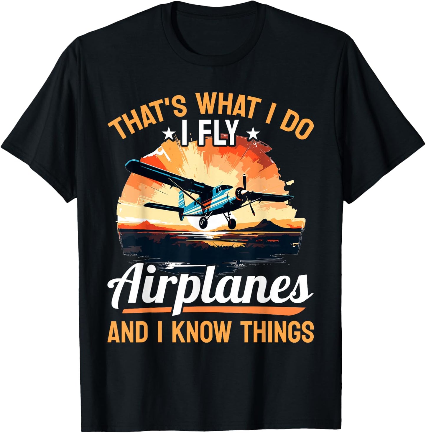 Airplane Aircraft Pilot - That's what I do I fly Airplanes T-Shirt - T-Shirt | Black