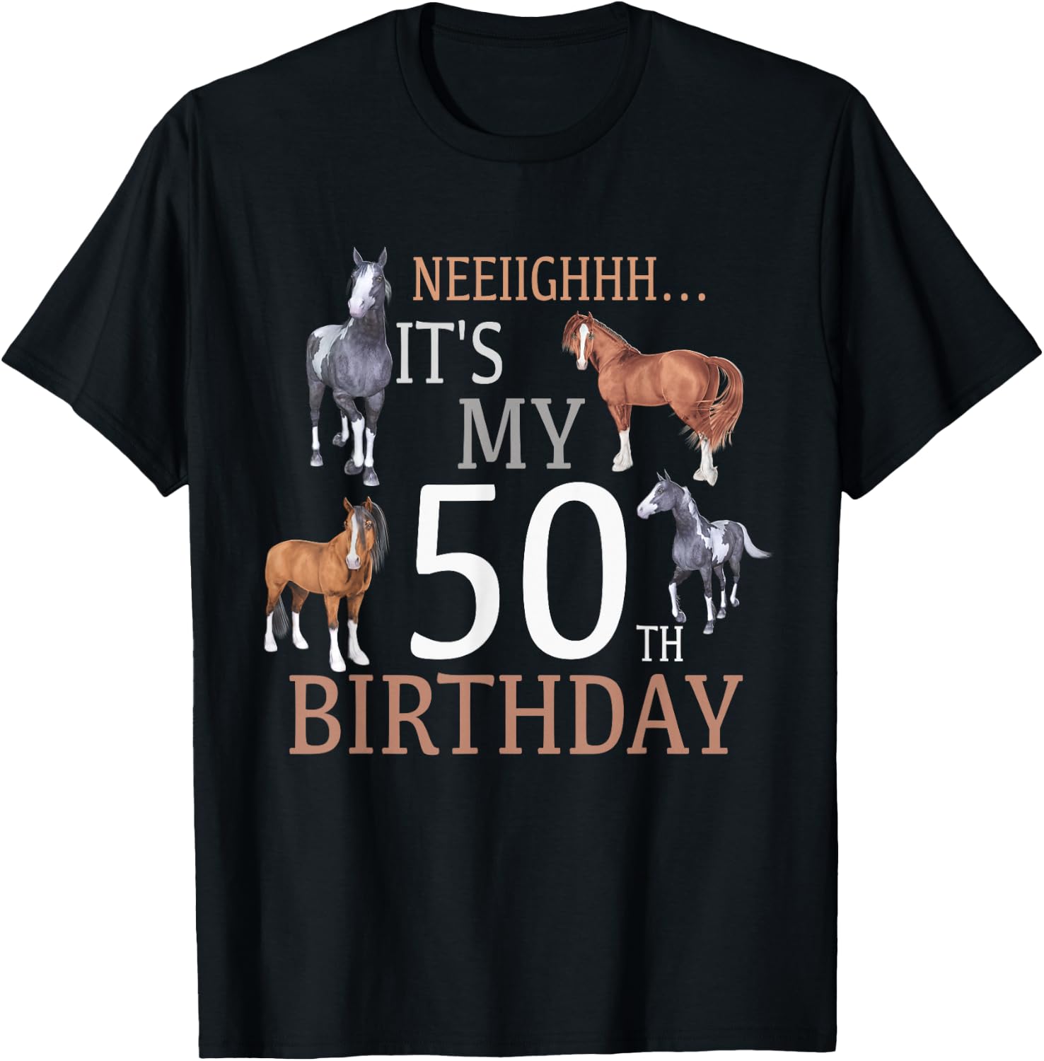 Its My 50th Birthday Shirt Horse Lover 50 Year Old Birthday T-Shirt - T-Shirt | Black