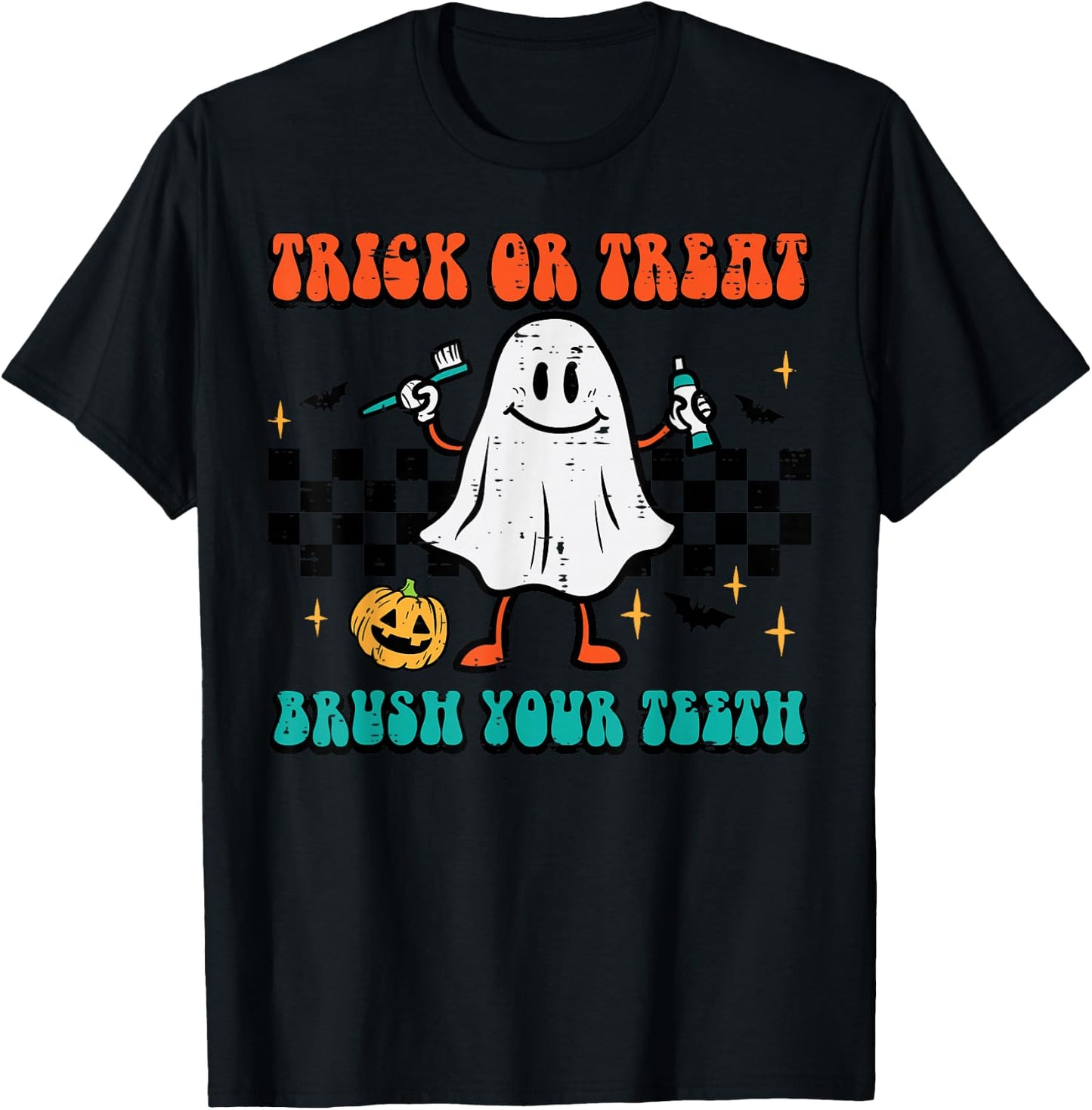 Halloween Trick Treat Brush Teeth Dentist Costume Men Women T-Shirt - T-Shirt | Black