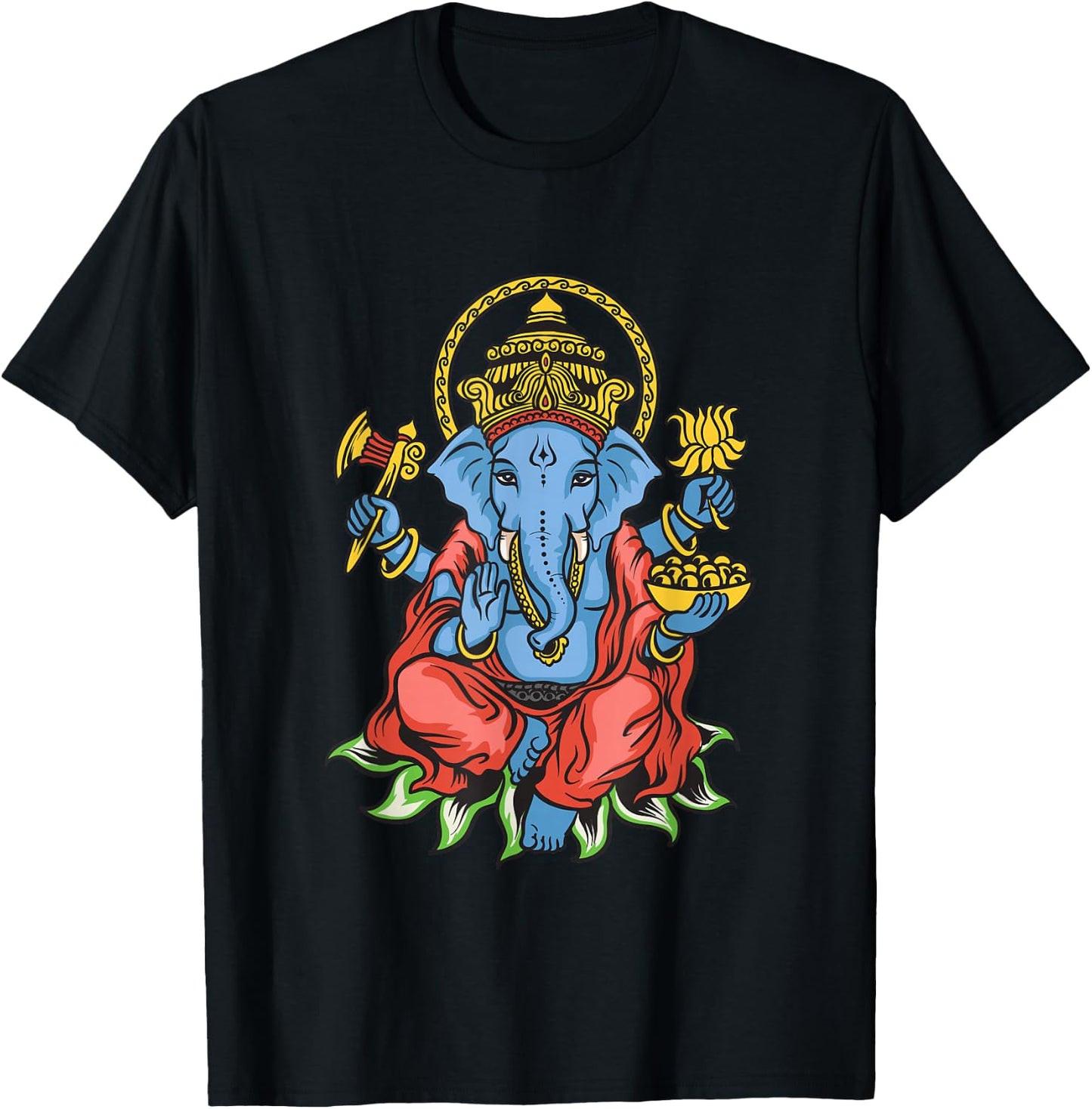 Spiritual Hindu God Ganesha Meditation Yoga T-Shirt - T-Shirt | Black