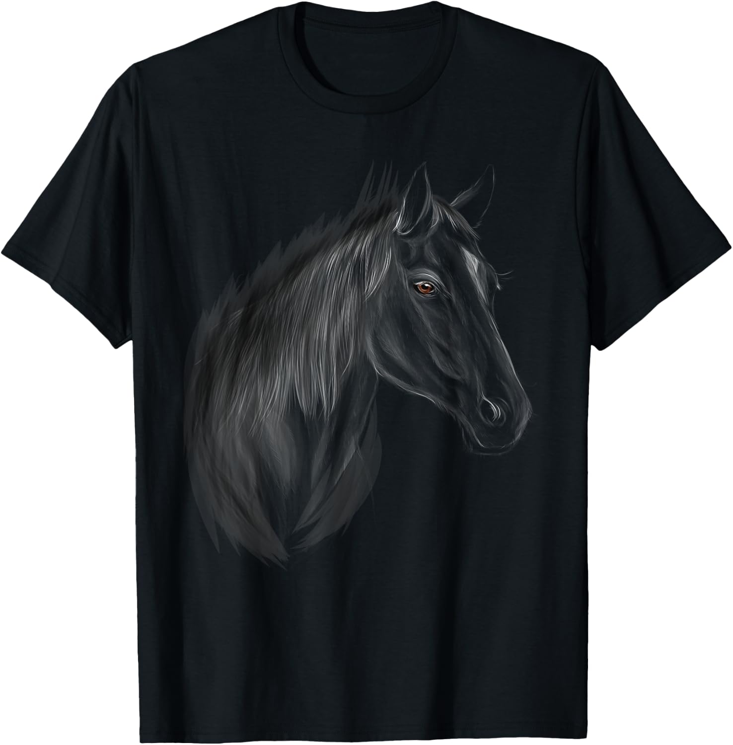Horse Horses Black Stallion T-Shirt - T-Shirt | Black