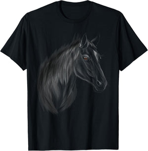 Horse Horses Black Stallion T-Shirt - T-Shirt | Black