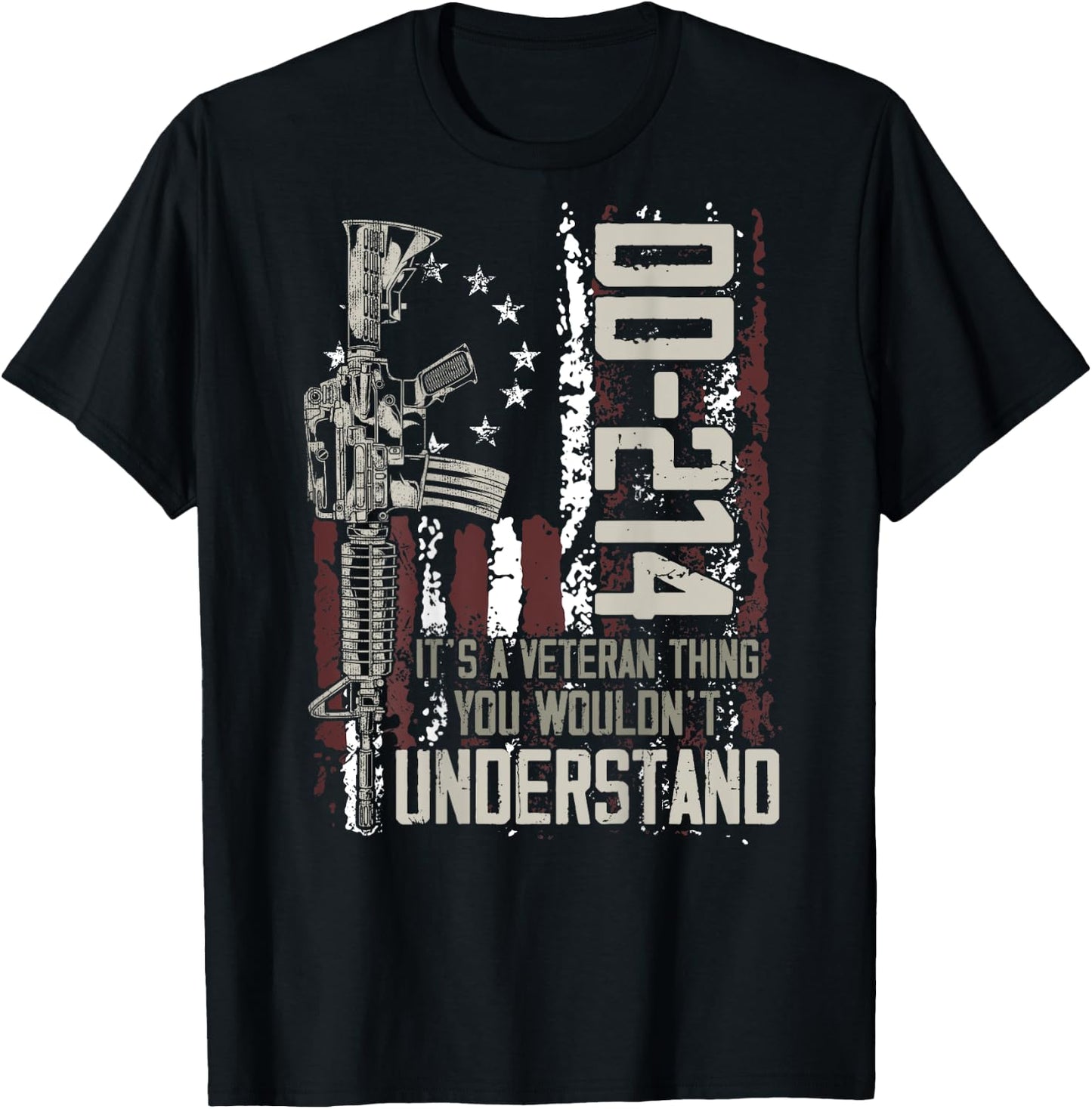DD-214 It's A Veteran Thing You Wouldn't Understand on back T-Shirt - T-Shirt | Black