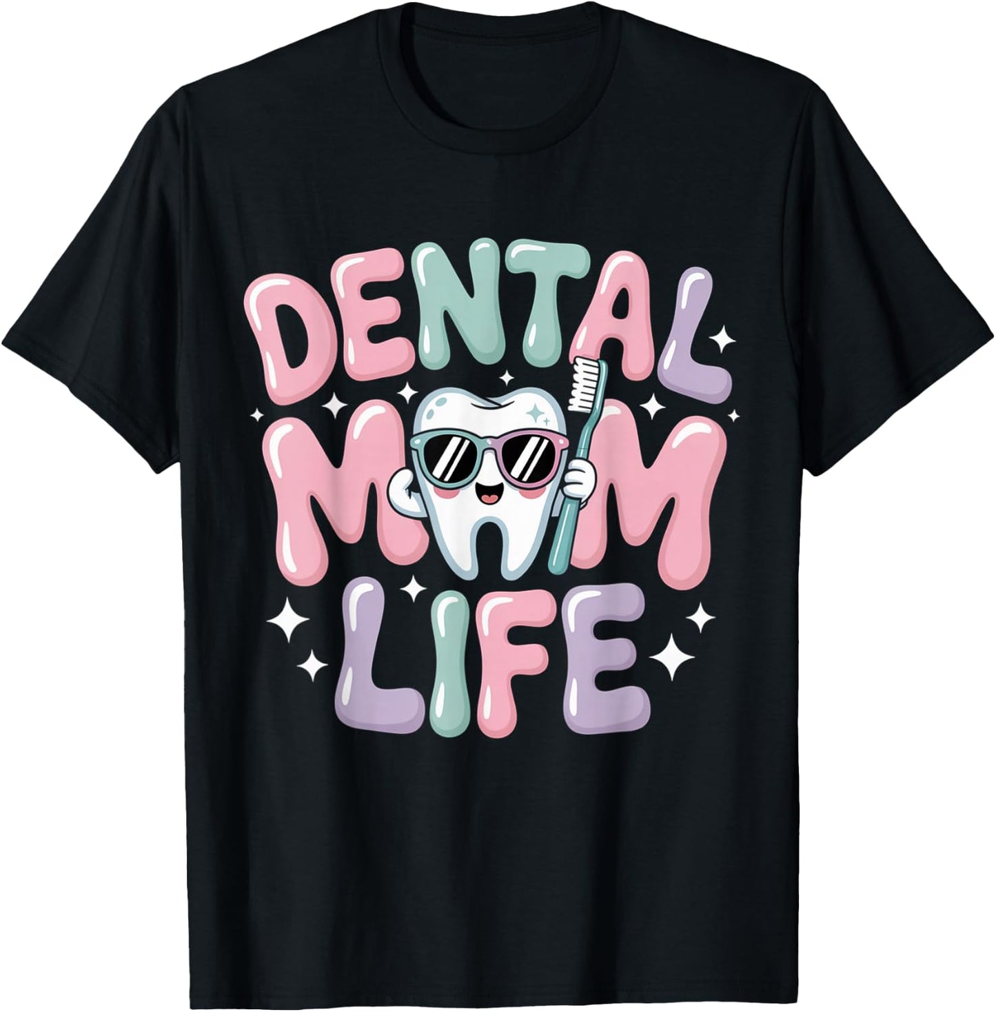 Dental Mommy Women Oral Hygienist Dentists Smile T-Shirt - T-Shirt | Black