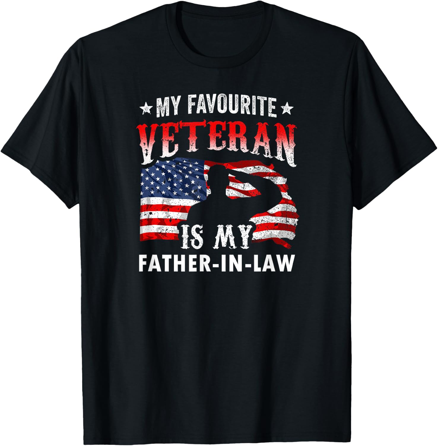 My Favorite Veteran Is My Father-In-Law Family Veteran's Day T-Shirt - T-Shirt | Black