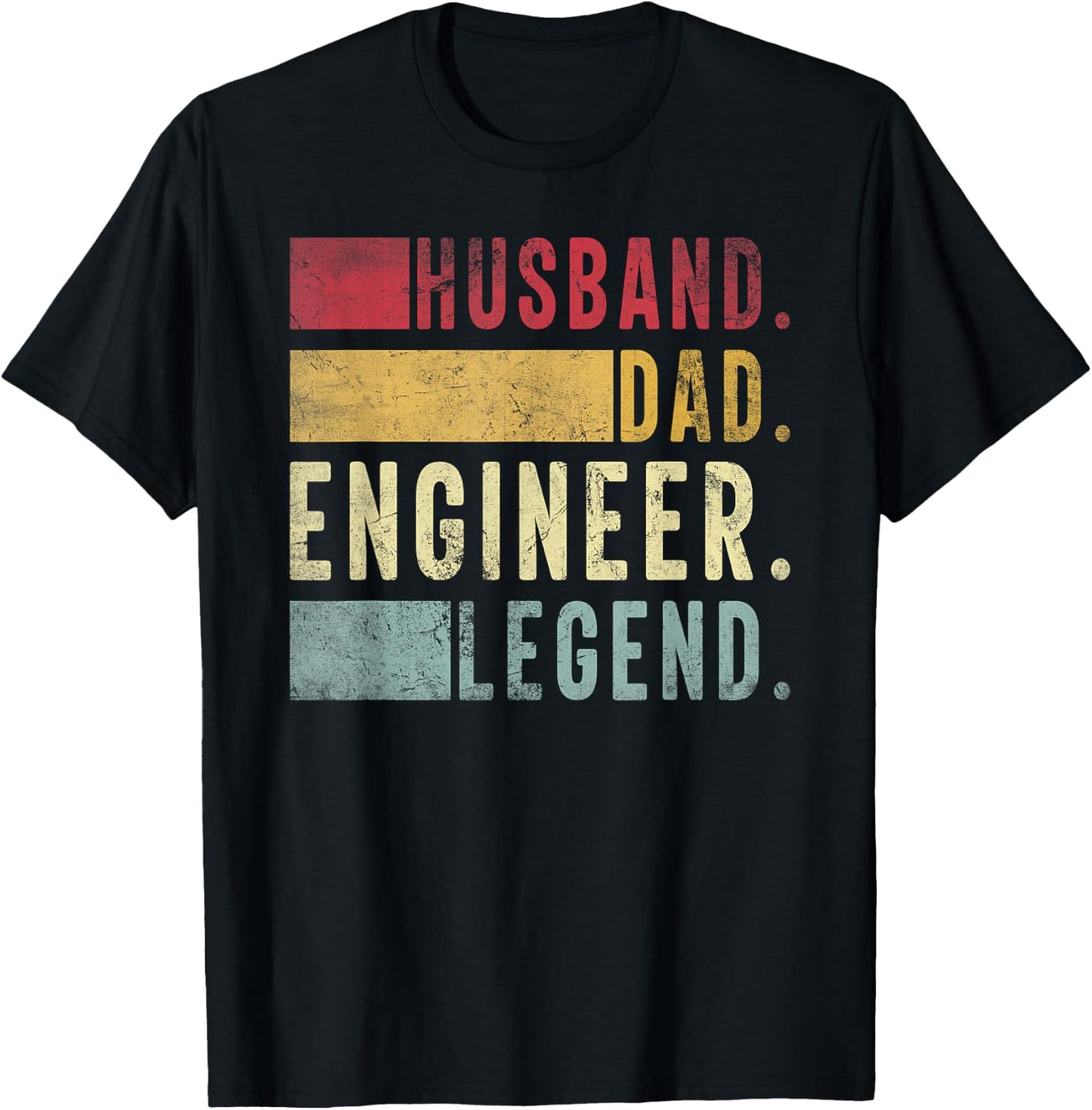 Husband Dad Engineer Legend Father's Day Engineer Dad T-Shirt - T-Shirt | Black