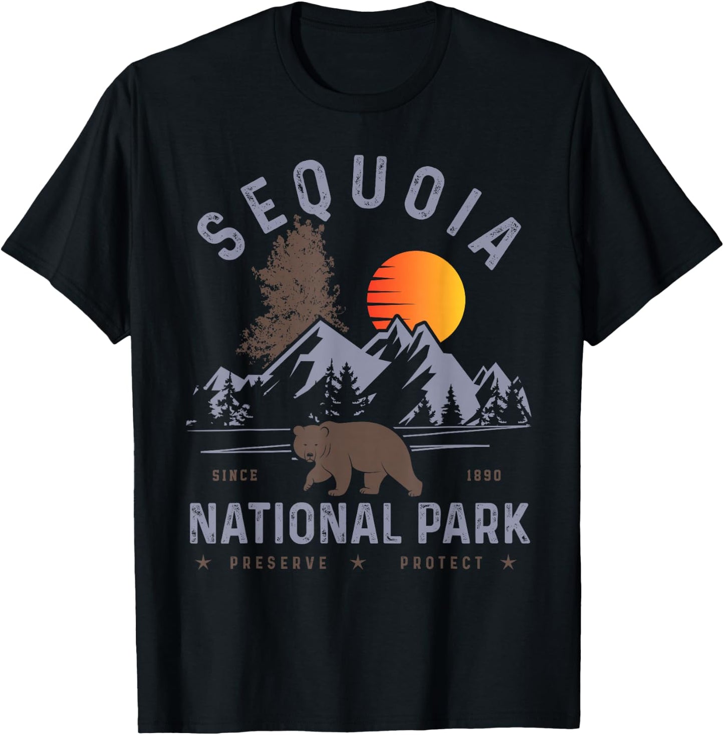 Sequoia National Park Shirt Vintage Sequoia Shirt Sequoia T-Shirt - T-Shirt | Black