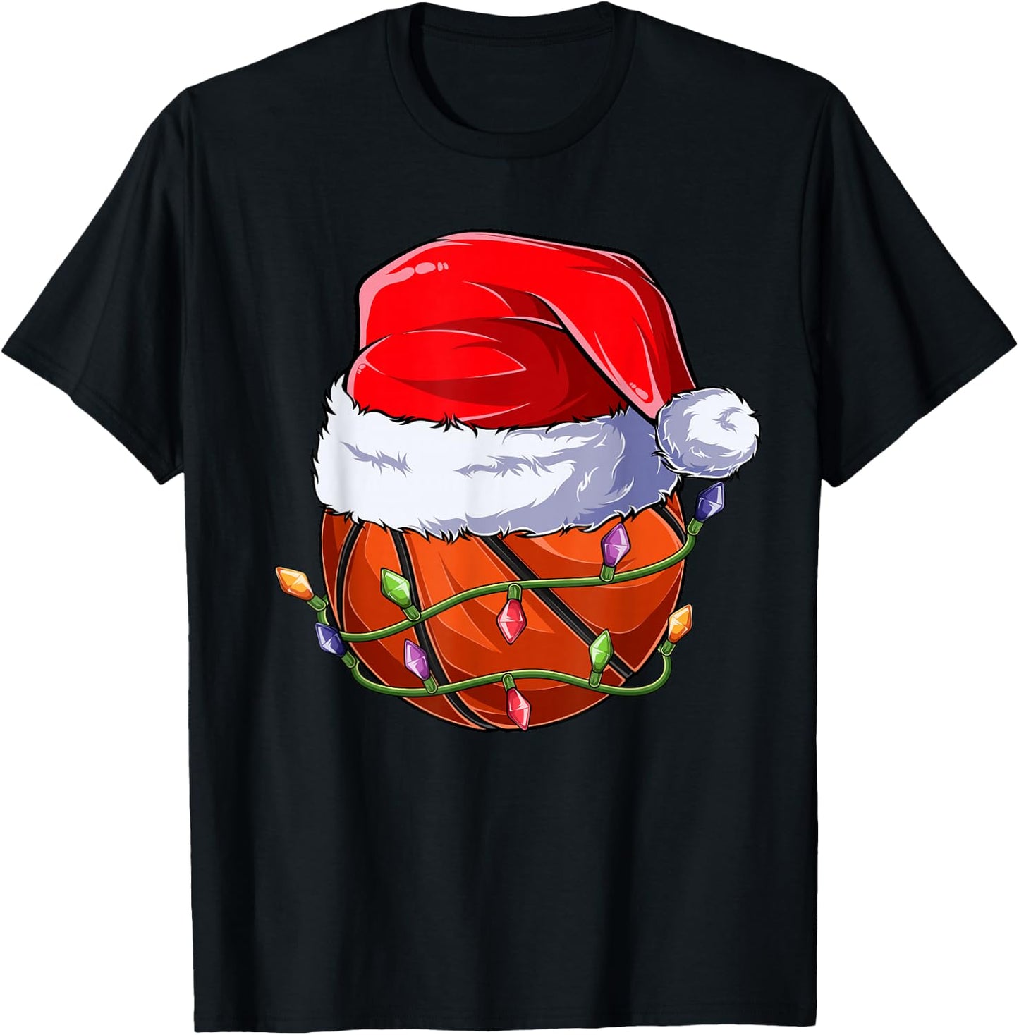 Basketball Christmas Boy Apparel, Funny Santa Sport Men Kids T-Shirt - T-Shirt | Black