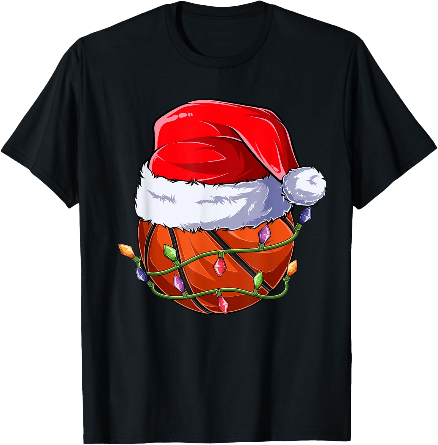 Basketball Christmas Boy Apparel, Funny Santa Sport Men Kids T-Shirt - T-Shirt | Black