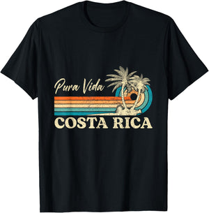 Costa Rica Retro Beach Vacation Costa Rica Souvenir Beach T-Shirt - T-Shirt | Black