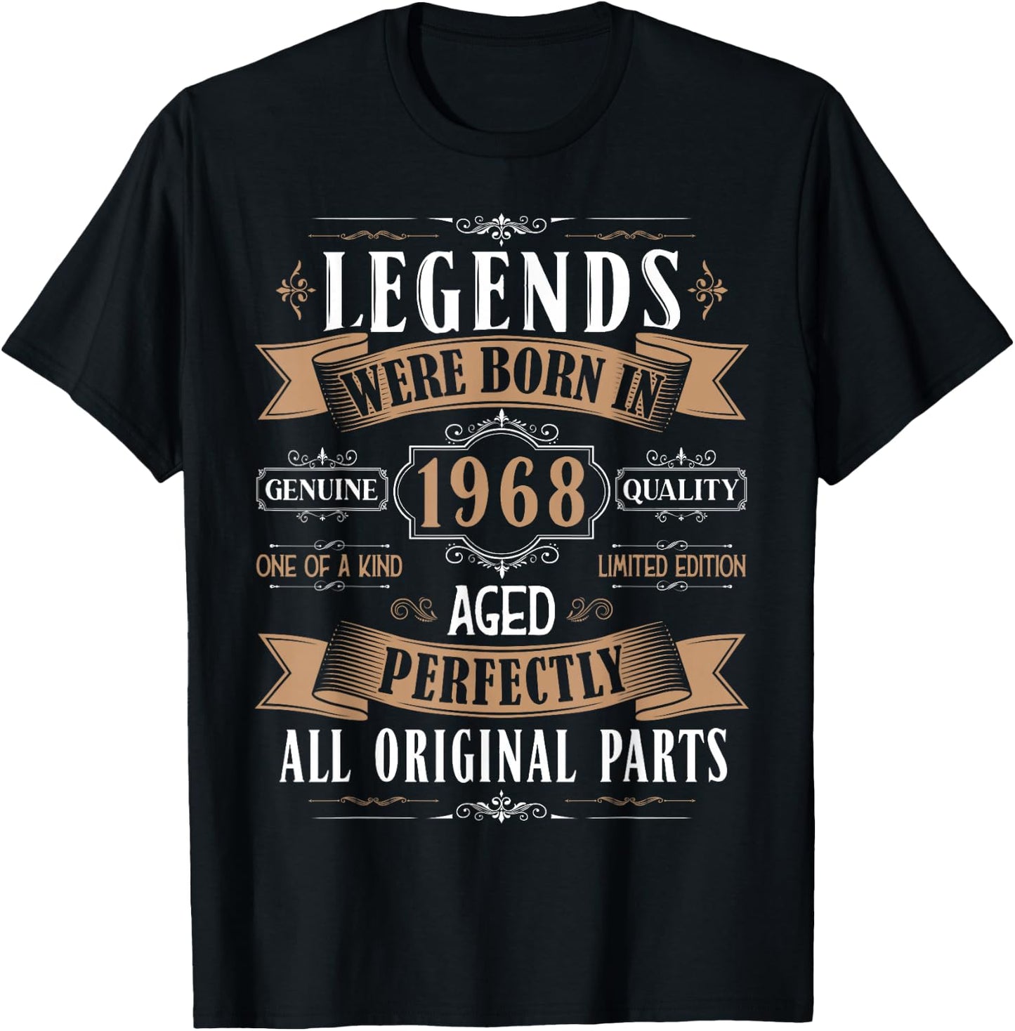 Legends Born in 1968 56th Birthday 57 Years Old Bday Men T-Shirt - T-Shirt | Black