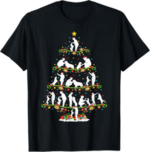 Dog Training Xmas Lighting Santa Dog Training Christmas Tree T-Shirt - T-Shirt | Black