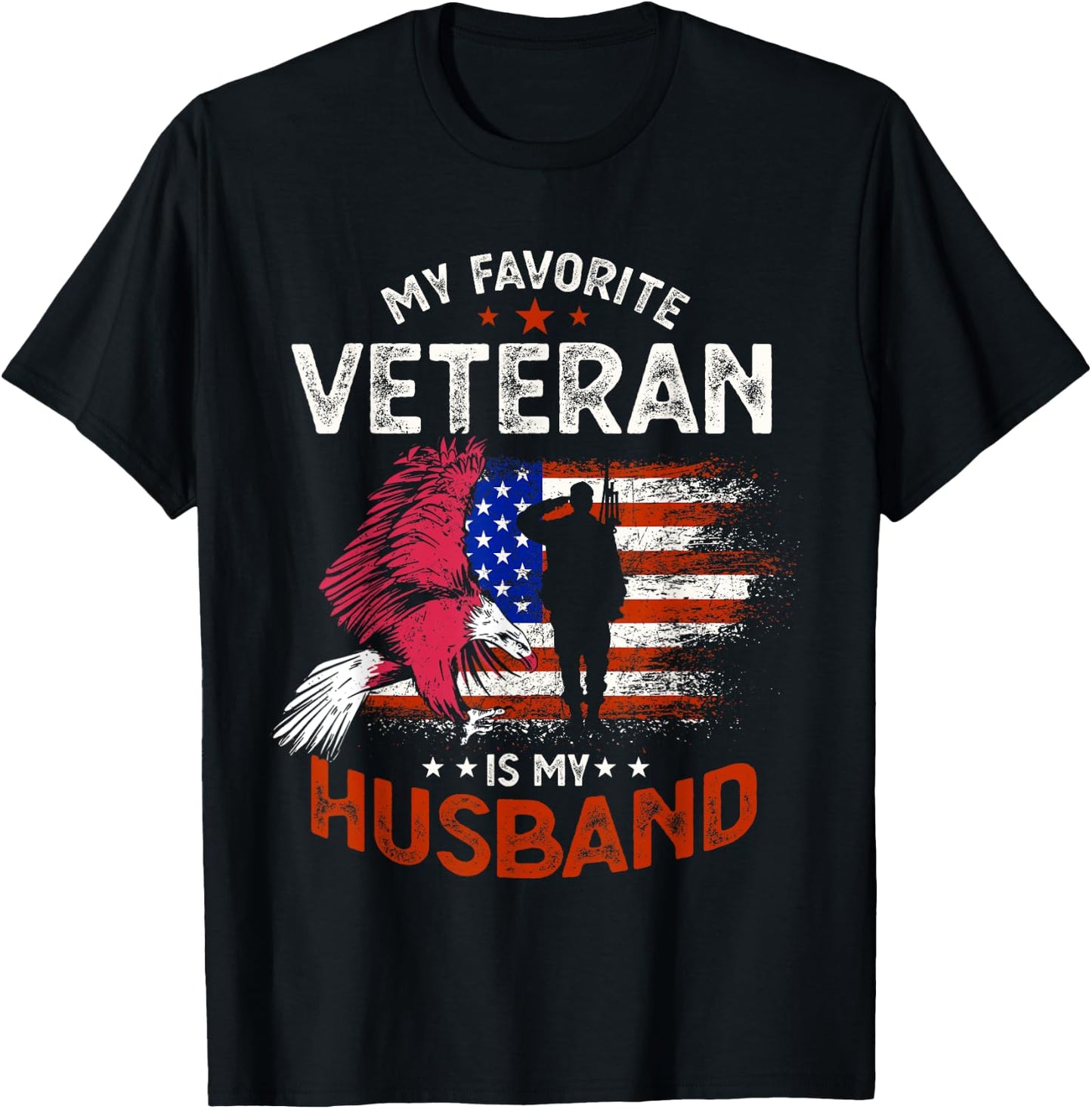 My Favorite Veteran Is My Husband T-Shirt - T-Shirt | Black