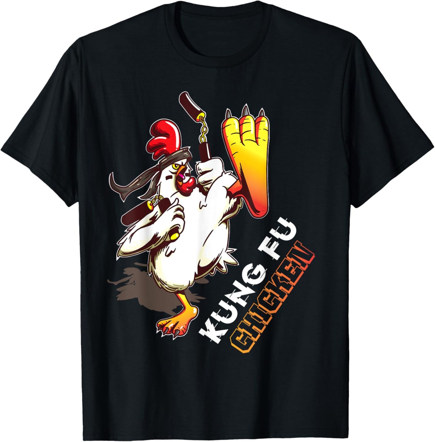 Kung Fu Chicken - Crazy Chicken Funny Martial Arts T-Shirt - T-Shirt | Black