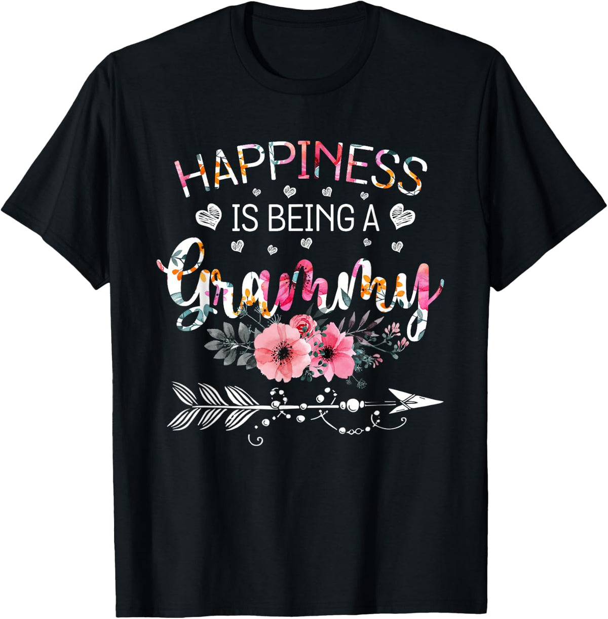 Happiness is being a Grammy Announcement Mothers Day T-Shirt - T-Shirt | Black