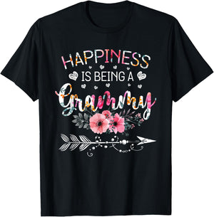Happiness is being a Grammy Announcement Mothers Day T-Shirt - T-Shirt | Black
