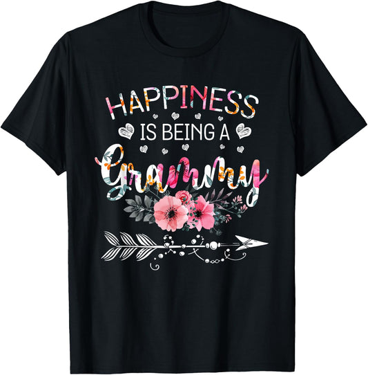 Happiness is being a Grammy Announcement Mothers Day T-Shirt - T-Shirt | Black