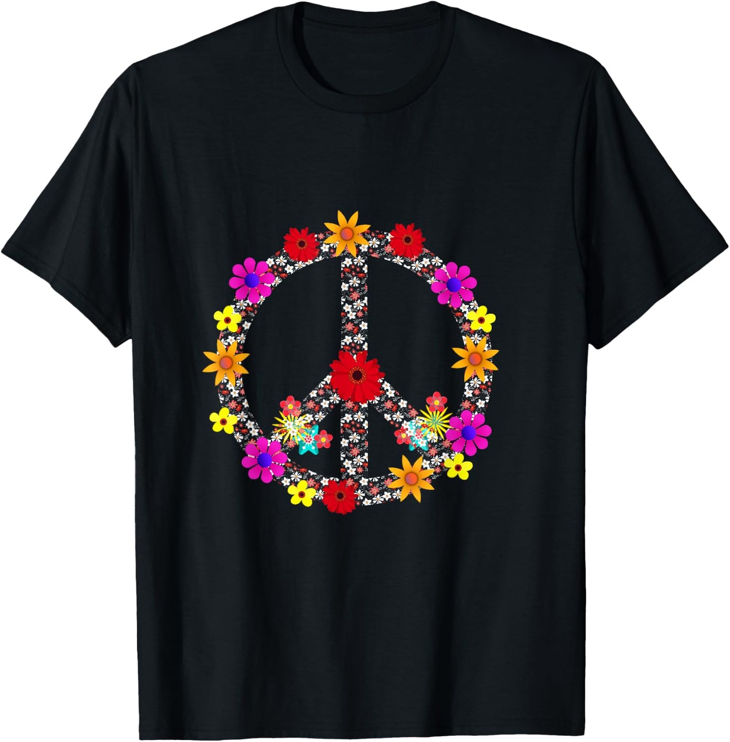 Outdoor Flower Peace Sign Pajamas Symbol for Kids T-Shirt - T-Shirt | Black