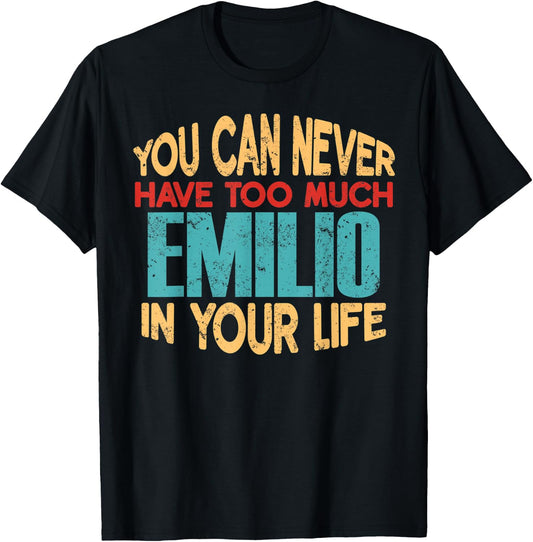 Funny Emilio Personalized First Name Joke Item T-Shirt - T-Shirt | Black
