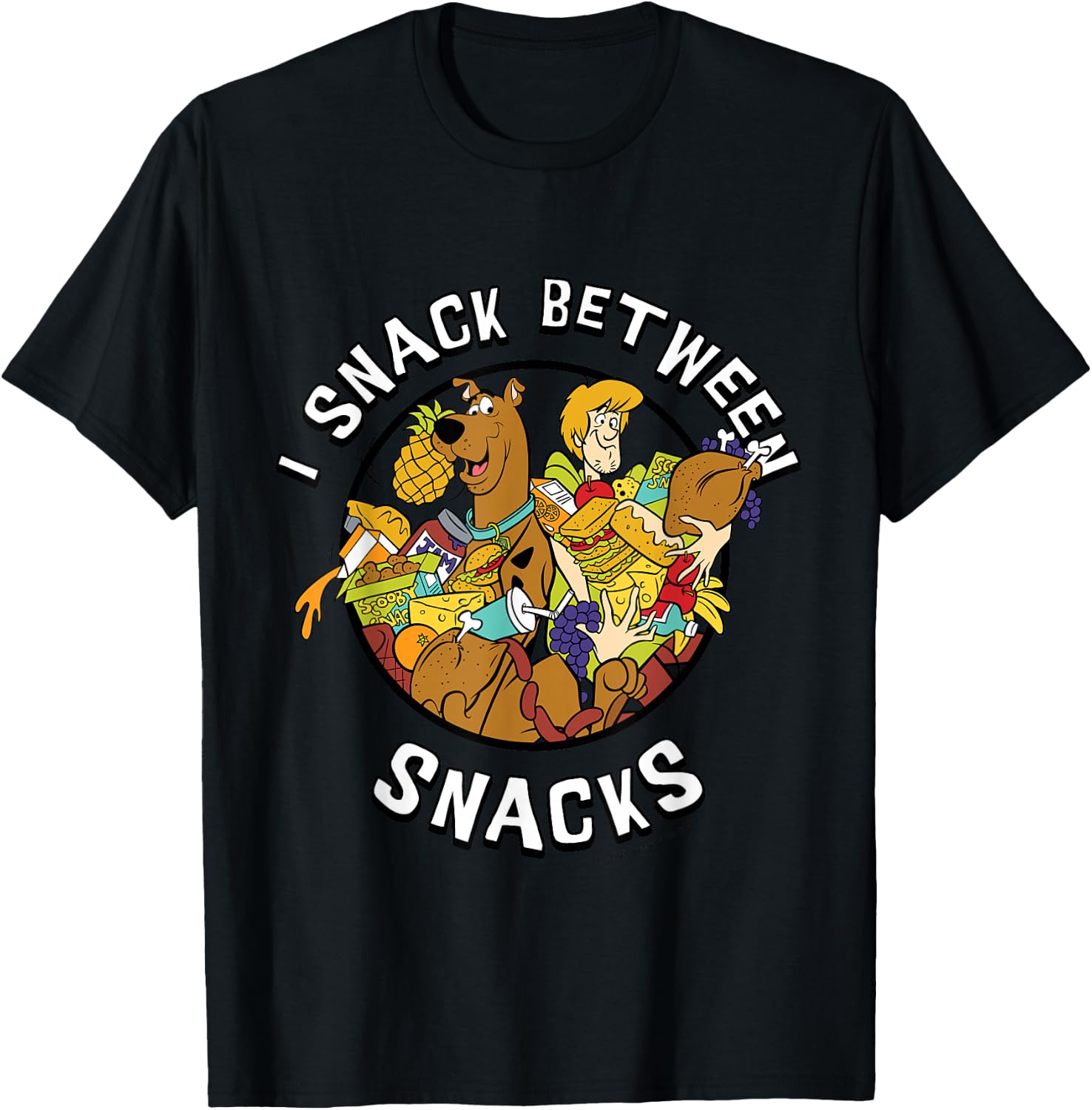 Scooby Doo I Snack Between Snacks T-Shirt - T-Shirt | Black