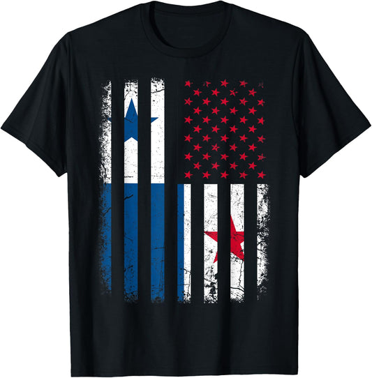 Panamanian American Flag Panamanian Roots Panama America T-Shirt - T-Shirt | Black