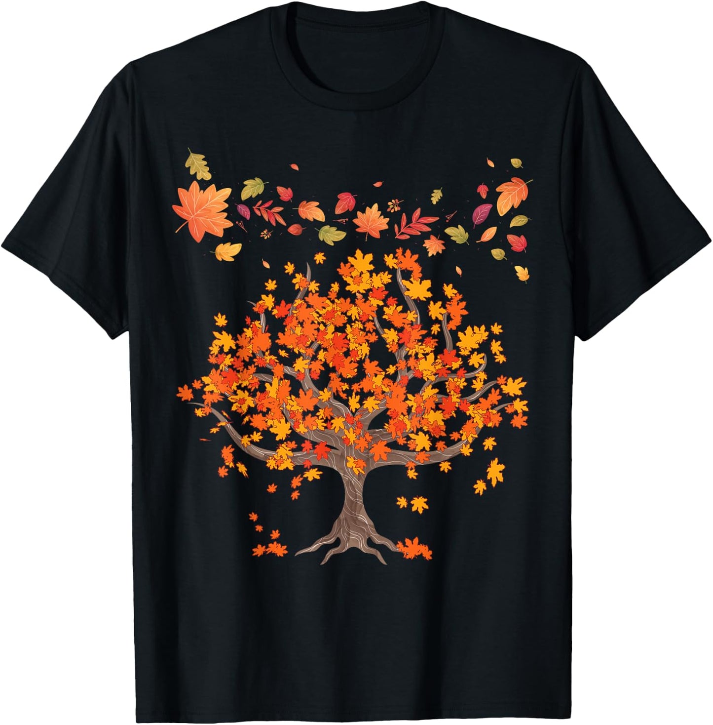Autumn Lovers Colourful Leaves Natural Autumn T-Shirt - T-Shirt | Black