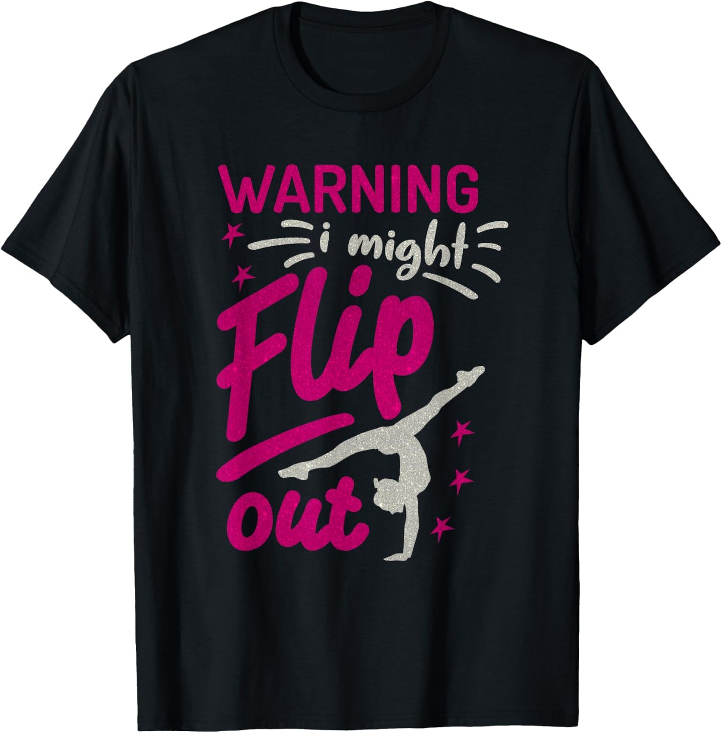 I Might Flip Out Funny Gymnastics Cheerleading Gymnast Girls T-Shirt - T-Shirt | Black