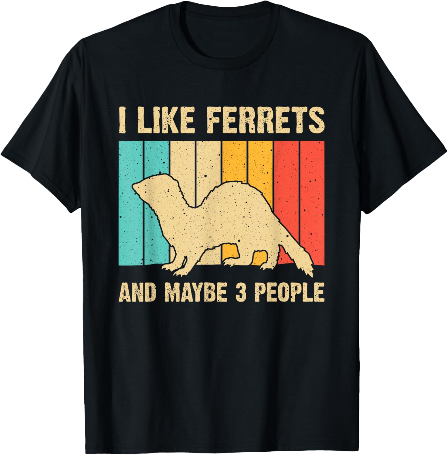 Funny Ferret Design Women Ferret Lover Introvert T-Shirt - T-Shirt | Black