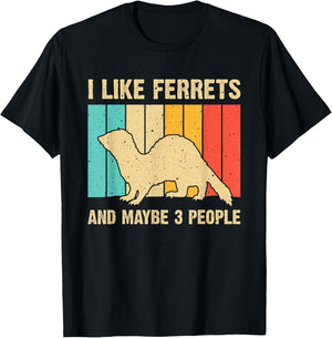 Funny Ferret Design Women Ferret Lover Introvert T-Shirt - T-Shirt | Black