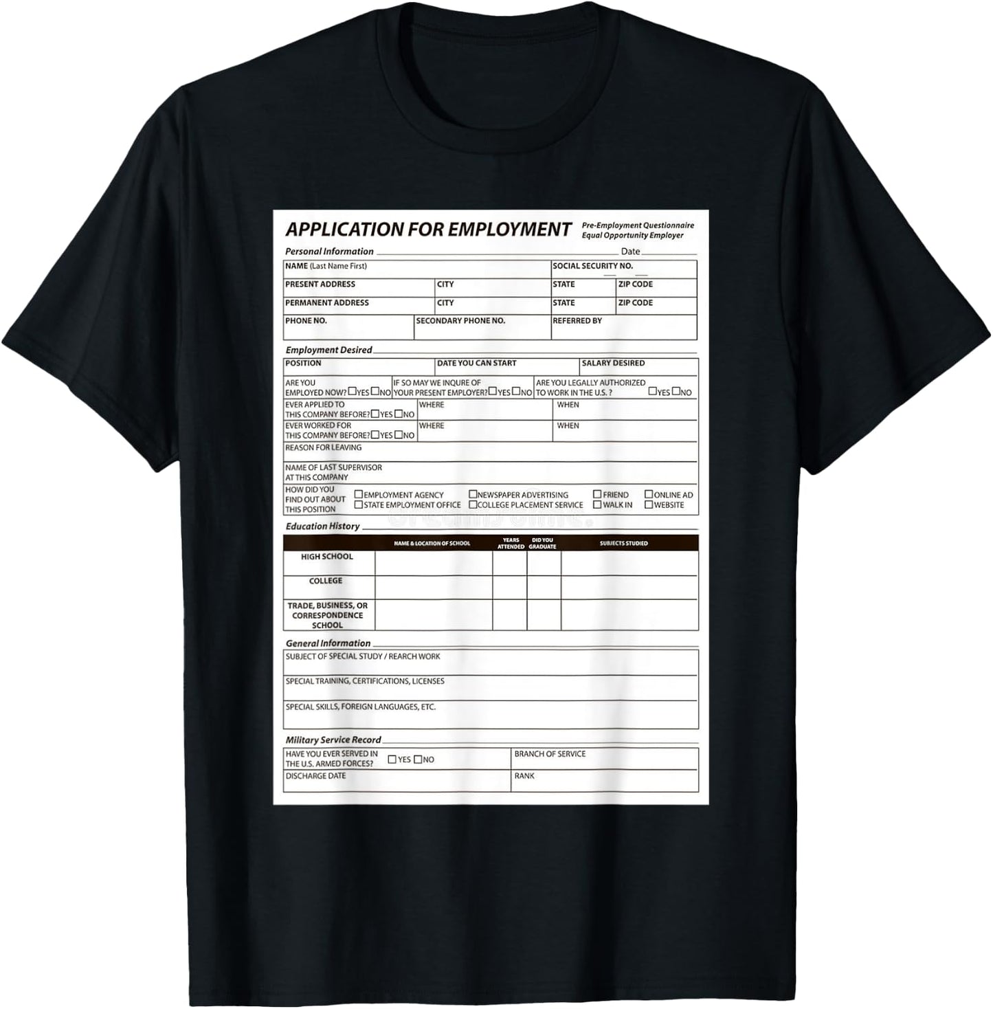 Funny Scary Halloween Costume Job Application Trick or Treat T-Shirt - T-Shirt | Black