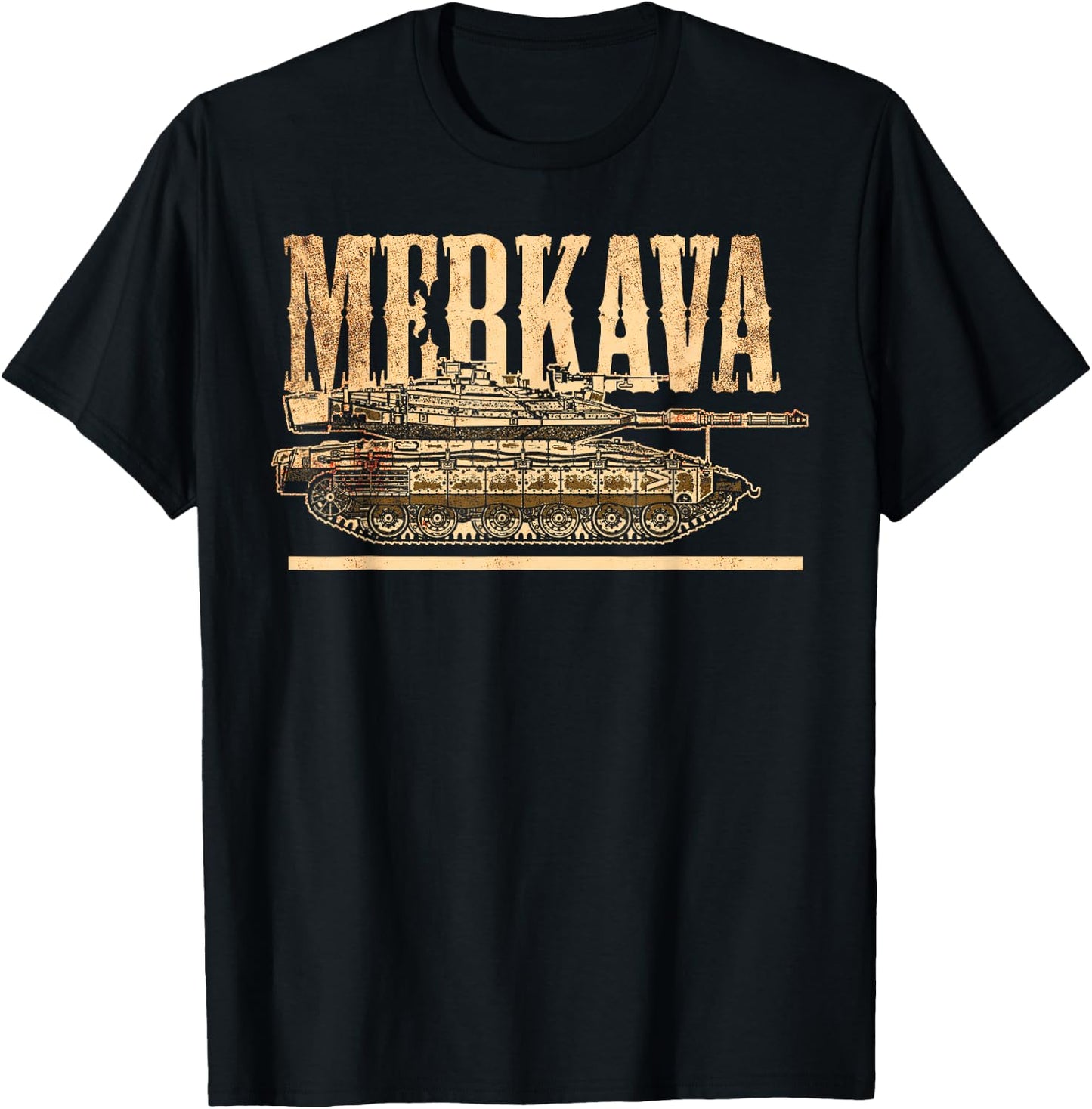 Merkava Battle Tank Israel Israeli Military T-Shirt - T-Shirt | Black