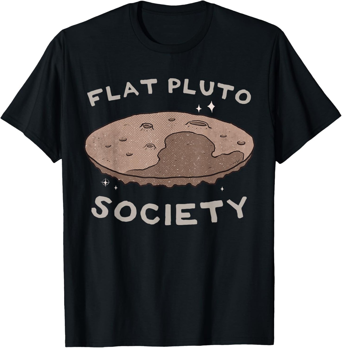 Flat Pluto Society Shirt Globe Planet Flat Earth Theory T-Shirt - T-Shirt | Black