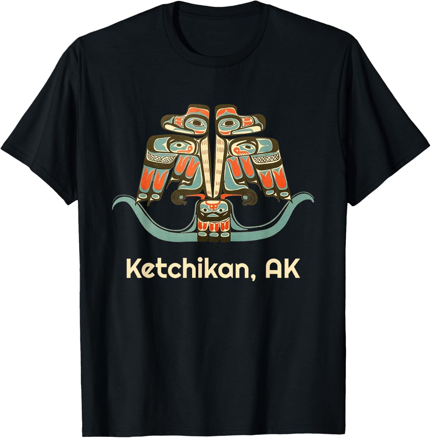 Ketchikan Alaska Thunderbird Native Indian American Tribal T-Shirt - T-Shirt | Black