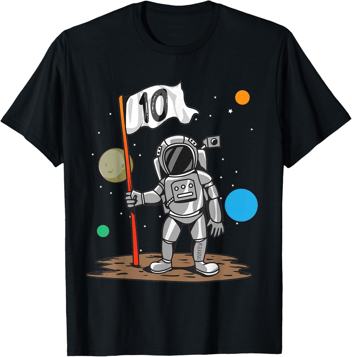 10th Birthday Outer Astrology | 10 Year Astronaut Space T-Shirt - T-Shirt | Black