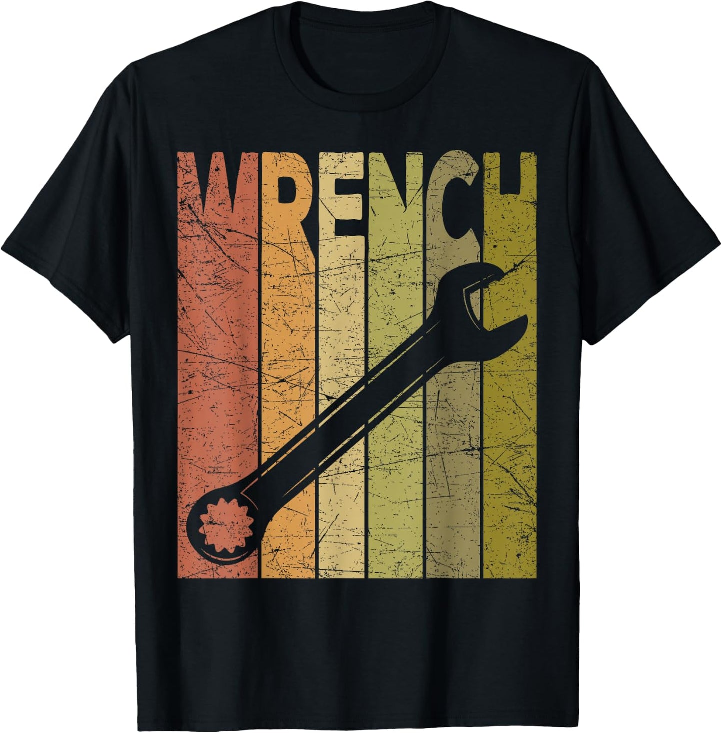 Mechanic Wrench Vintage Handyman Retro Repairman T-Shirt - T-Shirt | Black