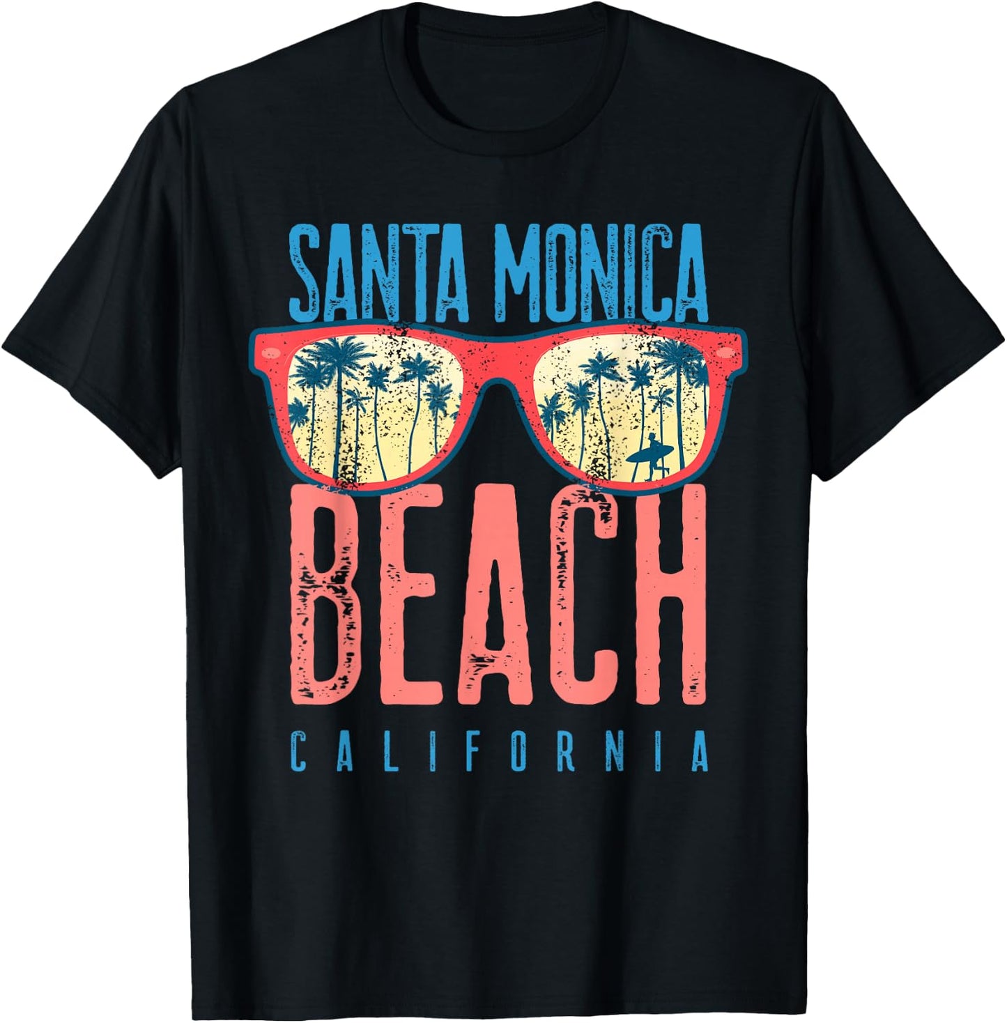 Santa Monica Shirt Beach California Family Vacation Summer T-Shirt - T-Shirt | Black
