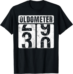 Oldometer 30 Shirt Vintage Funny 30th Birthday Gift T-Shirt - T-Shirt | Black