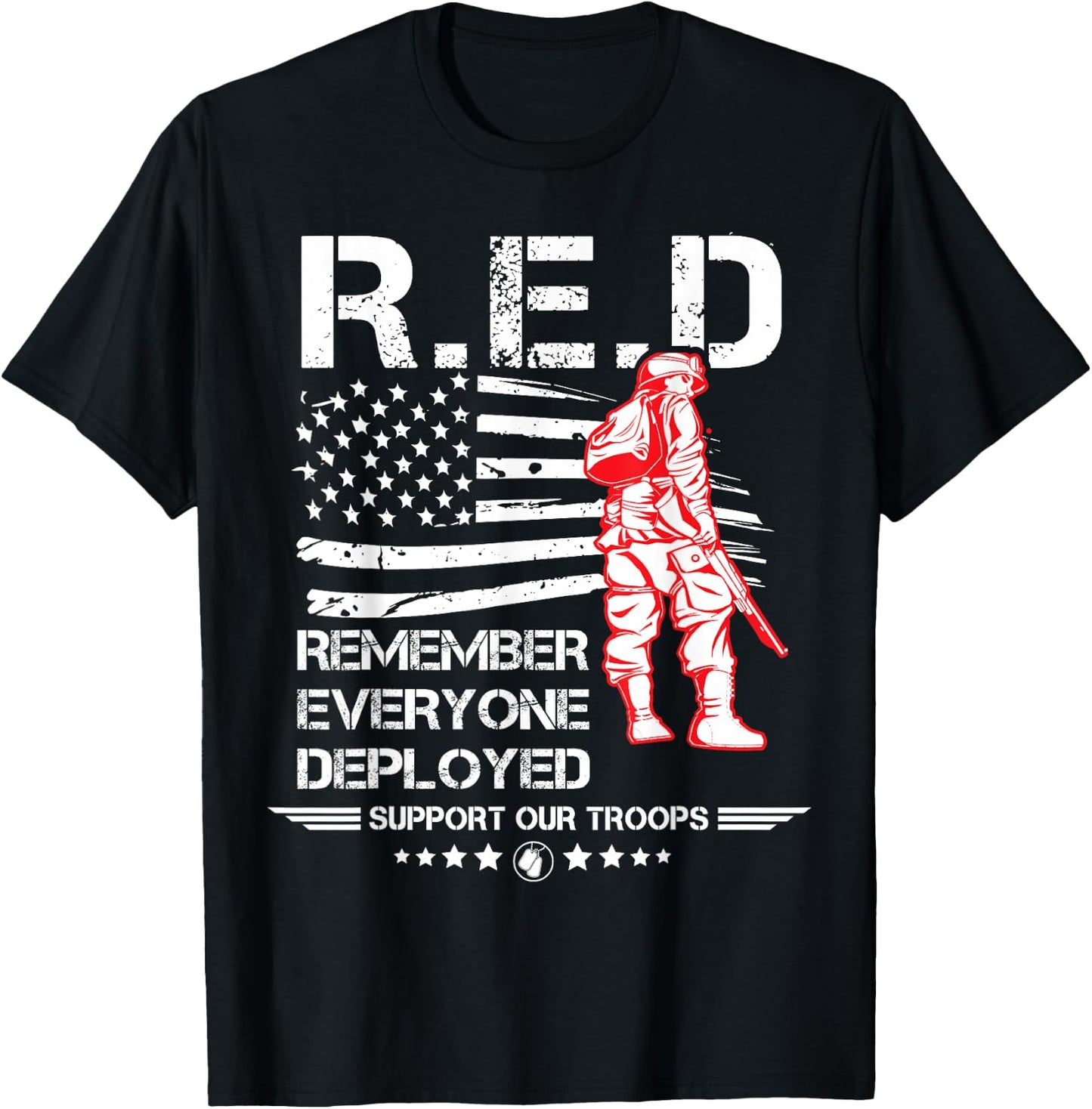 Remember Everyone Deployed Shirt Red Friday Military T-Shirt - T-Shirt | Black