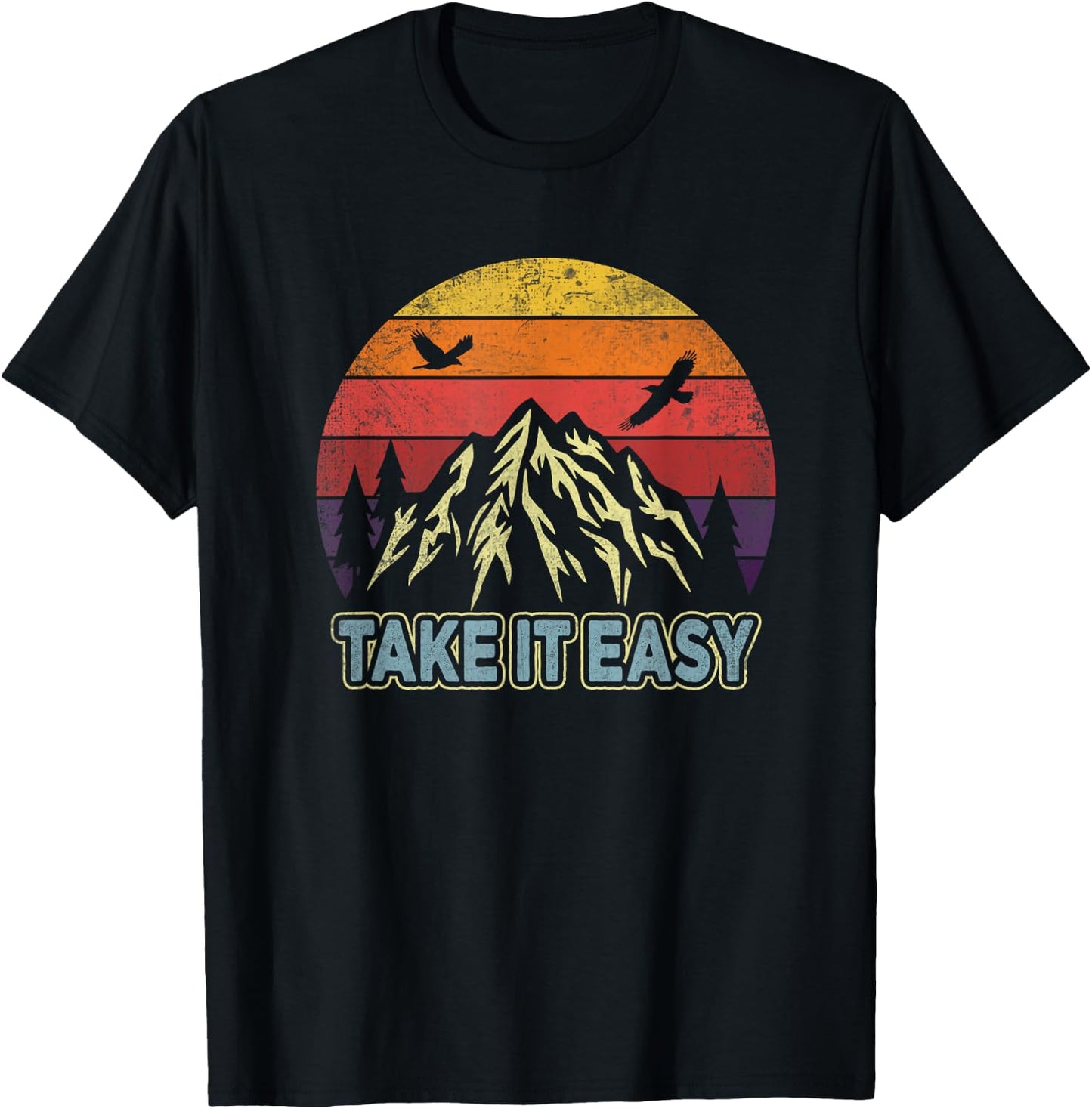 Take It Easy Retro Outdoors and Camping T-Shirt - T-Shirt | Black