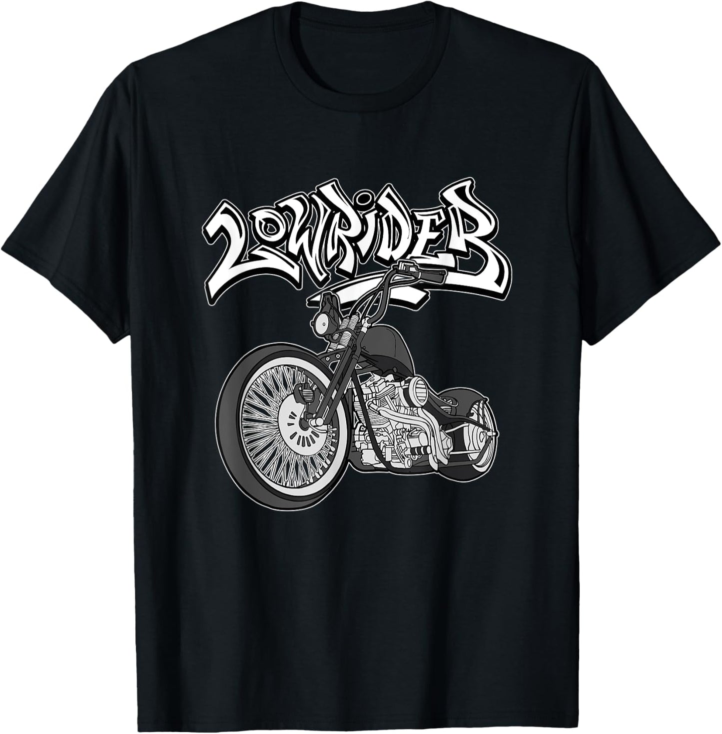 Chicano Bike. Latino Vicla, Cholo Motorcycles, Lowrider T-Shirt - T-Shirt | Black
